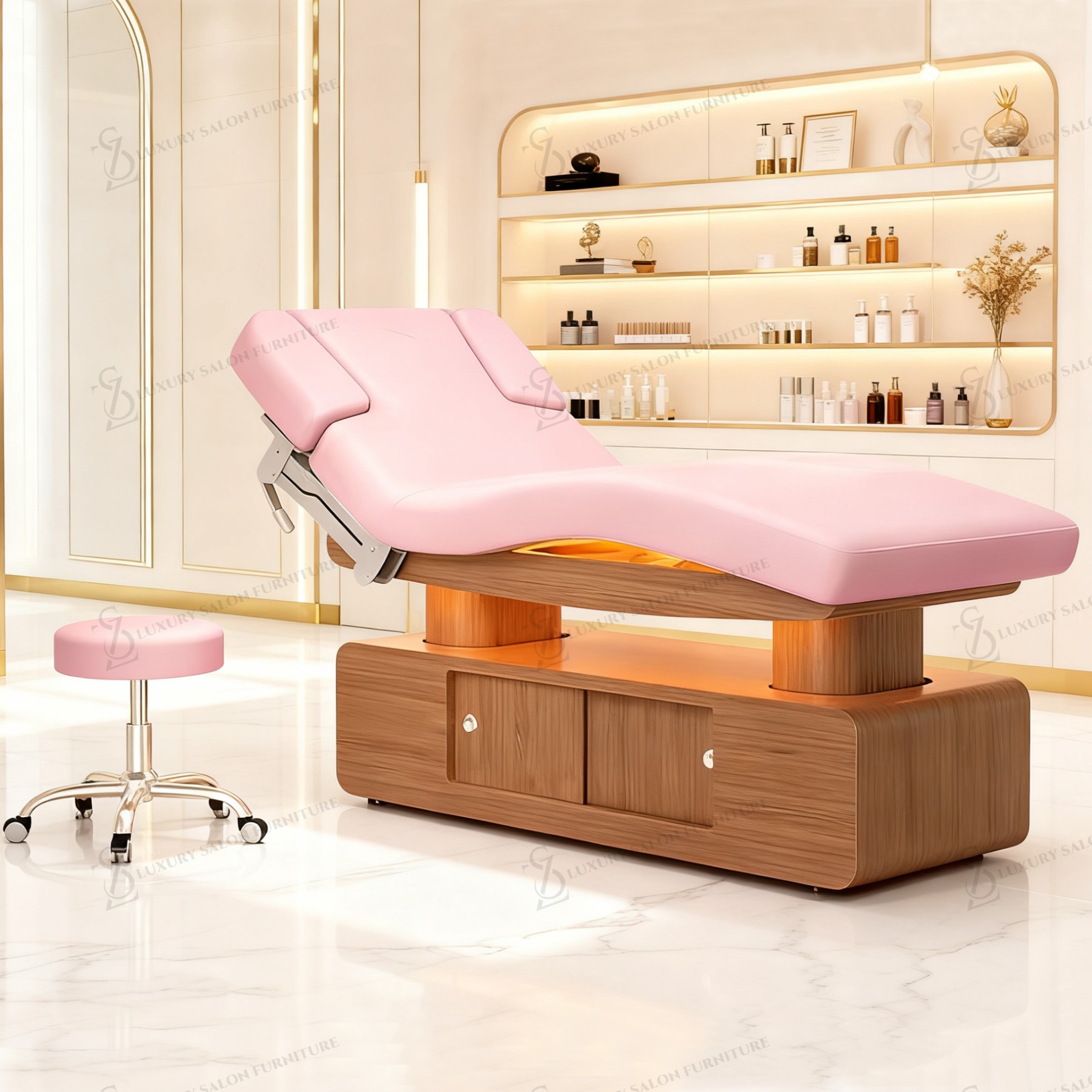 Wellness Spa And Salon - Lüks 3/4 Motorlu Pembe Güzellik Yatağı